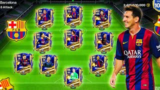 Barcelona  All Time Best Squad Builder MSN Messi Neymar Suarez FC Mobile [upl. by Ydnim965]