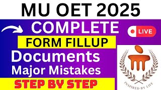 MU OET 2025 Application Form  MU OET Registration 2025 How To Fill MU OET 2025 Application Form [upl. by Dranal]