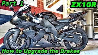 ZX10R How to Upgrade the Brakes 2004 to 2005 [upl. by Nilrev]