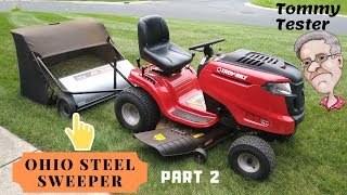 Part 2 Testing the 42quot OHIO STEEL LAWN SWEEPER  Dethatch and SWEEP [upl. by Eizdnil]