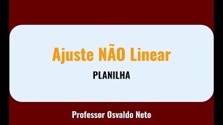 Ajuste NÃO Linear na Planilha [upl. by Yvehc]