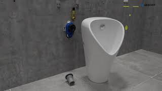 Geberit Urinal Narva with hidden control  Installation [upl. by Anilegnave442]