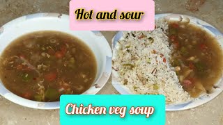 Hot and sour chicken veg soup ll chicken veg curry chinese by Alishasquotfood collectionquottasty [upl. by Alial]