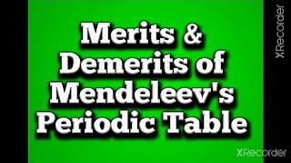 Merits amp Demerits of Mendeleevs Periodic TableLect5Class10MHSB SubjectScience1 Chapter2 [upl. by Lemmuela]