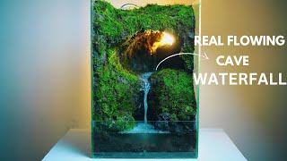 I made a cave waterfall Paludarium in a glass tank [upl. by Swann]