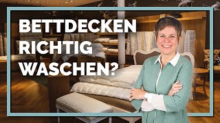 Was muss ich beachten  Bettdecken richtig waschen mit BettenExpertin Stephanie van der Meyden [upl. by Eilssel801]