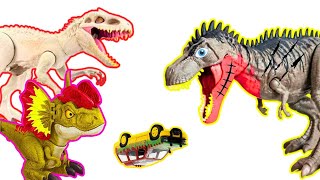 Huge Jurassic World Collection Giant TREX Stegosaurus Pentaceratops Giant Spinosaurus amp More [upl. by Adekan]