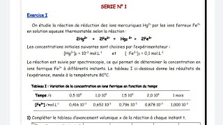 la cinétique chimique et catalyse SMCS5 correction de TD1 exercice 1 [upl. by Tristas]