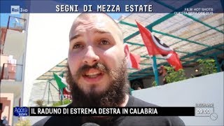 Casapound a Scilla canta quotcamicia nera trionferàquot  Agorà Estate 31072017 [upl. by Vinaya]