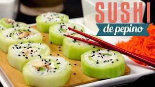 CÓMO HACER SUSHI DE PEPINO 🍥🥒 Recién Cocinados [upl. by Odraleba545]