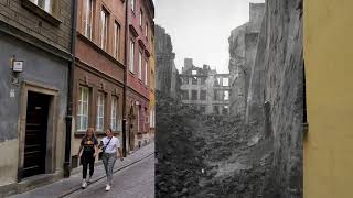 Warsaw Old Town now and after World War II 1944 destruction [upl. by Bluhm]