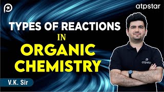 Organic reactions Types  Addition Substitution elimination  Vineet Khatri sir  ATP STAR Kota [upl. by Trenton]