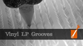 Electron microscope slowmotion video of vinyl LP [upl. by Omoj141]