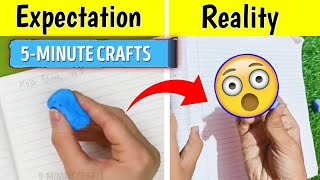 Trying 5 minute crafts hacks 😱 Handmade eraser  Viral school hacks  Testing crafts hacks  diy [upl. by Nahtaoj]