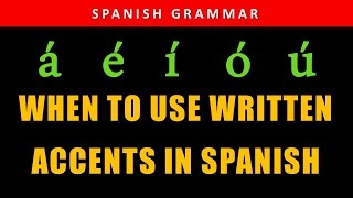 Spanish Accent  When to Use Written Accent Mark  Spanish Grammar  La Tilde [upl. by Rolo234]