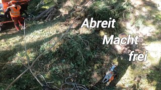 ArbeitenHäcksler und Nordforest Spillwinde 1800 stihl work subscribe foryou like [upl. by Werdn]