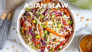 AsianStyle Coleslaw with Peanut Sesame Ginger Dressing [upl. by Odette776]