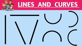 Lines and Curves for Nursery  Pre writing skills  Standing Line Sleeping Line Slanting Line Curves [upl. by Rus]