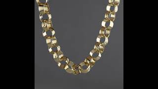 9ct Yellow Gold Solid Italian Made Patterned Belcher Chain  10mm [upl. by Tenej]