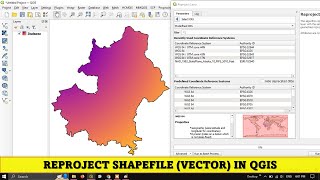 Reproject Shapefile Vector layer in QGIS  Absolute Beginners [upl. by Monetta]