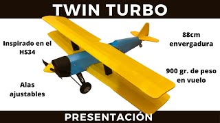 Presentación TwinTurbo  Biplano RC con Planos Gratis  Aeromodelismo [upl. by Aiuqal]