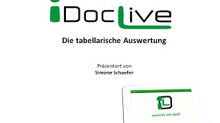 iDocLive  Tabellarische Auswertung [upl. by Liv957]