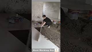 Hard Working Day 420 Cement Leveling process For Tiling [upl. by Noswad676]