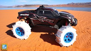 Can This RC Car with DIY CUSTOM Tires Drive On Water [upl. by Nelrsa546]