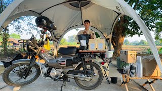 Cafe Vlog Mini Coffee Shop Young Barista Bike Bar Dream Small Business Kopi Relax Anxiety Inspired [upl. by Ahseihs]