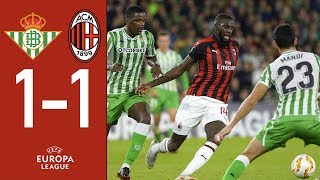 Highlights Real Betis 11 AC Milan  Matchday 4 Europa League Group F 201819 [upl. by Affrica]