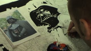 SPEED PAINTING How To Draw STAR WARS Episode 4 INKING [upl. by Pelagia866]