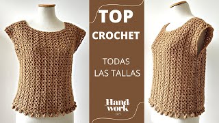 Cómo tejer Top a crochet en una sola pieza Todas las tallas [upl. by Lalaj144]