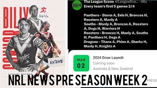 Billy Smith Resigned NRL 2024 Draw Leaked Sydney Roosters News NRL Pre Season Week 2 [upl. by Skippy]