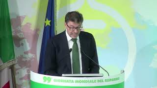 Il ministro Giorgetti alla 99° giornata mondiale del risparmio [upl. by Ellehsar]