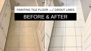 Painting tile floor and grout lines a success [upl. by Summer]