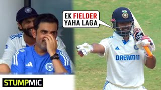 Stump Mic🎙️ Gautam Gambhirs amazing reaction when Rishabh Pant settled Bangladeshs fielding [upl. by Sajovich723]