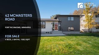 House for Sale  42 McMasters Road  Fort Richmond Winnipeg [upl. by Seiden750]