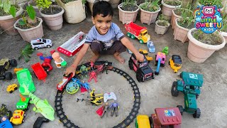 sweetu ki train or Suparman toys  gadi wala cartoon LittleSweetukids [upl. by Melmon92]