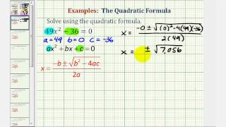 Ex 2 Solve a Quadratic Equation Using the Quadratic Formula  Difference of Squares [upl. by Dleifrag]