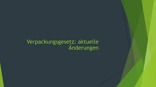 Verpackungsgesetz für KMU [upl. by Nibram]