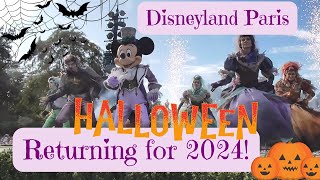 HALLOWEEN at Disneyland Paris  Mickeys Halloween Celebration Returning for 2024 [upl. by Lehcem]