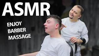 ASMR CLEAN RELIEF MASSAGE  Asmr Head Massage And Hair Play Massage In Barber Shop [upl. by Anyar]