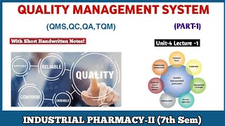 Quality Management System  Concept of Quality Total Quality Management  B Pharmacy 7th semester [upl. by Aniratac]