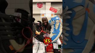 Sneaker Battle Nike Presto OffWhite Black VS Jordan 1 High OffWhite University Blue shorts nike [upl. by Nittirb]