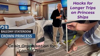 Cabin Organization for Longer Cruises  Hacks for longer trips on Princess Ships  World Cruise 2025 [upl. by Schach]