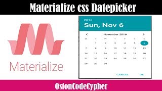 How to create a Date Picker using Materialize css  Very Simple [upl. by Nador]