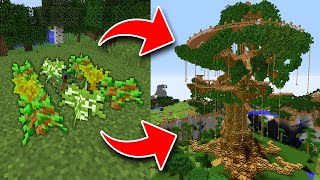 Epic Treehouse Build with Saplings  Minecraft Tutorial  1 [upl. by Hubble]