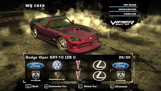 Need for Speed Most Wanted — Dodge Viper SRT10 ZB I Demo [upl. by Syl]