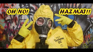 DuPont Tychem QC Hazmat Suit Rubber Gloves Gas Mask Unboxing Show amp Tell ☠️💛💀🖤😉 [upl. by Ludwog]