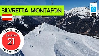 Silvretta Montafon Austria  ski run 21  St Gallenkirch  from top to bottom [upl. by Nora]